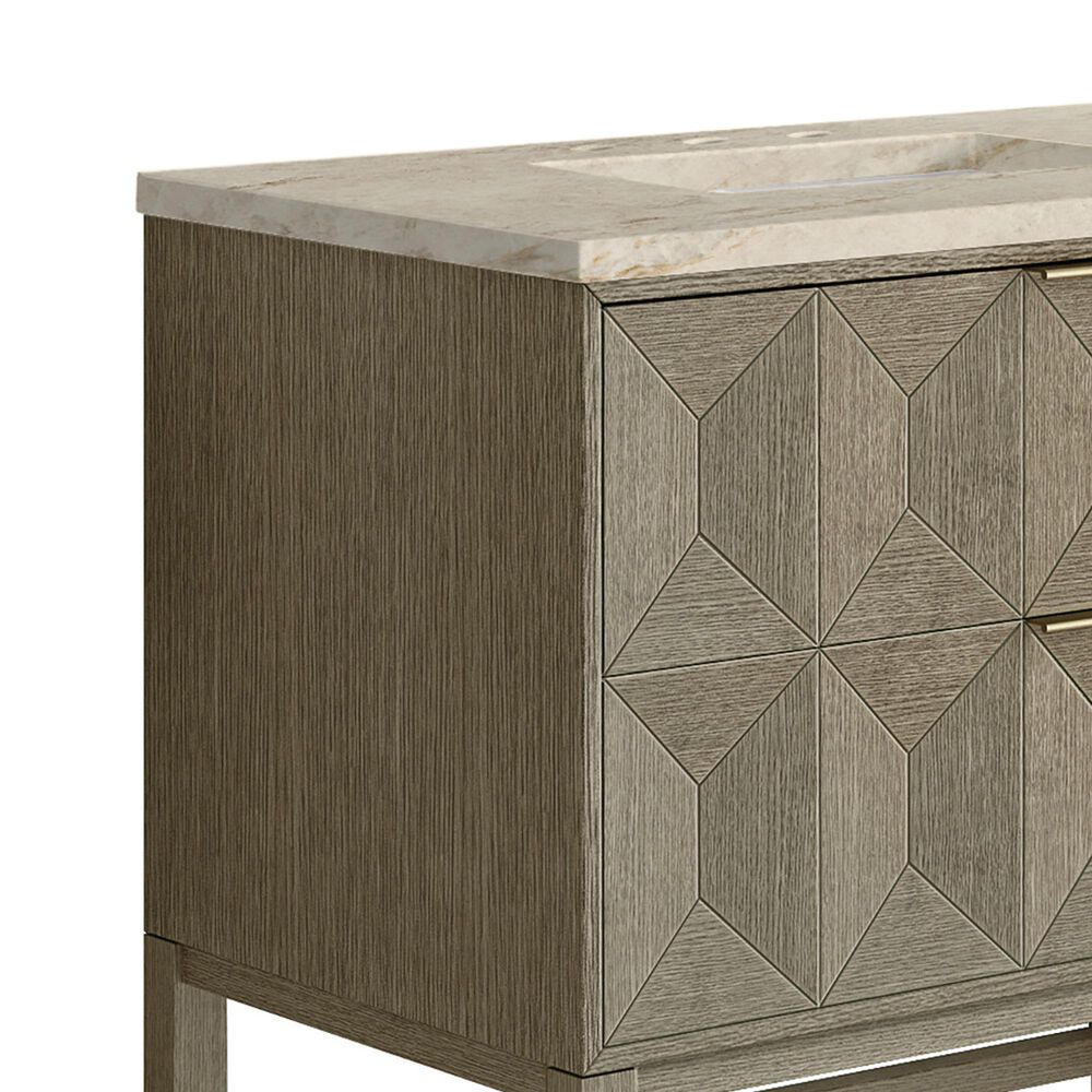 James Martin Emmeline 72" Double Bathroom Vanity in Pebble Oak with 3 cm Tajnar Eclos Top and Rectangular Sinks, , large