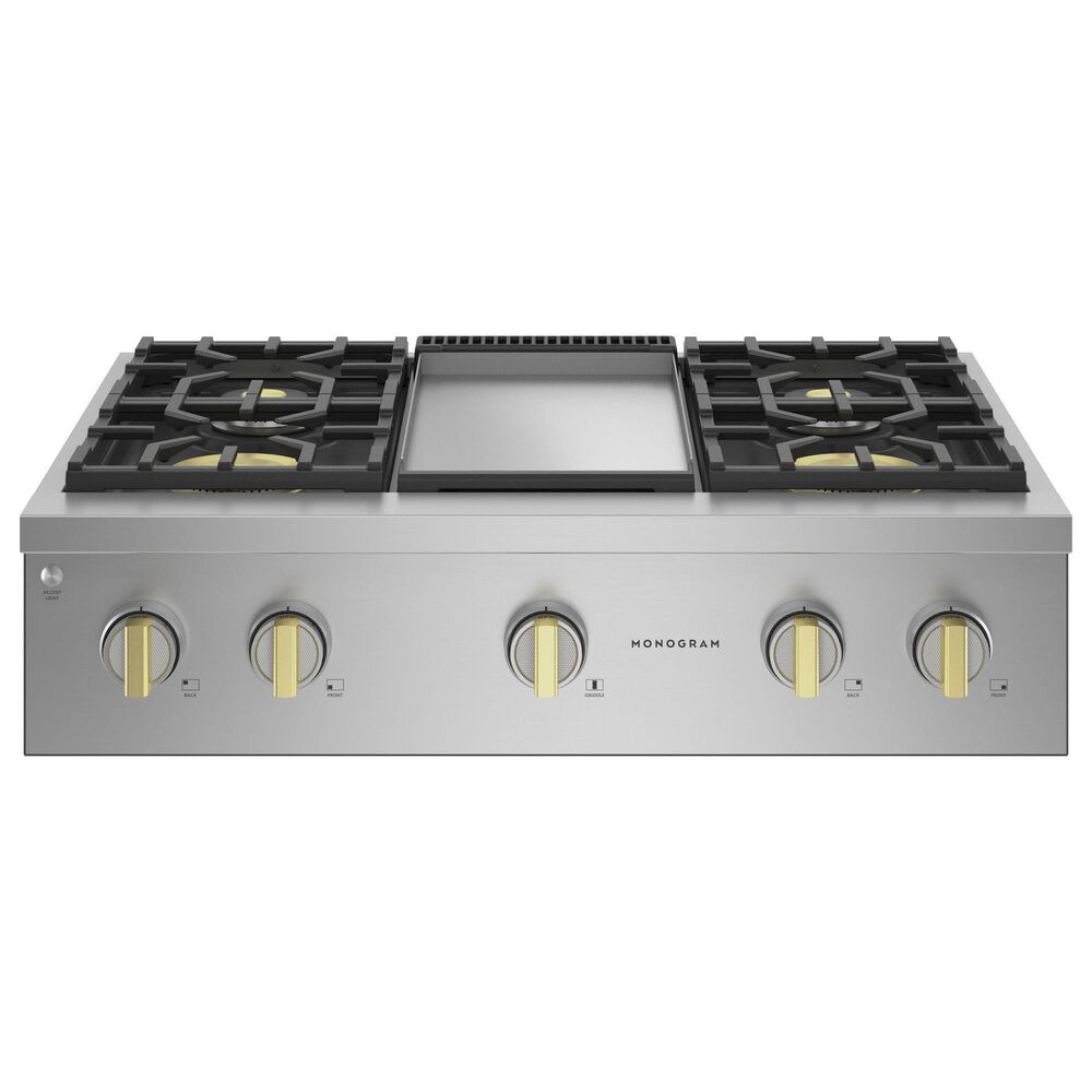 Monogram 36&quot; Professional Gas Rangetop with 4 Burners and Griddle in Stainless Steel, , large