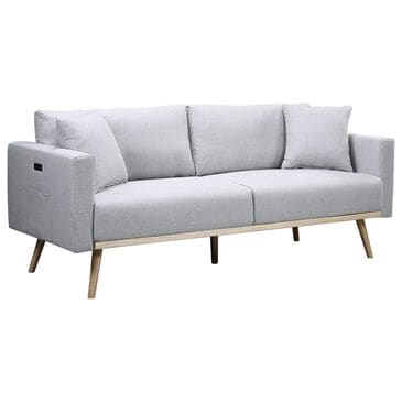 HOMLUX 75" Stationary Sofa with USB Ports in Light Gray, , large