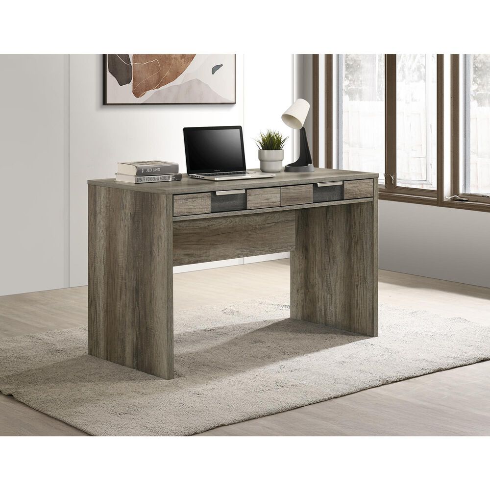 Crown Mark Rangley Writing Desk in Grey and Brown, , large