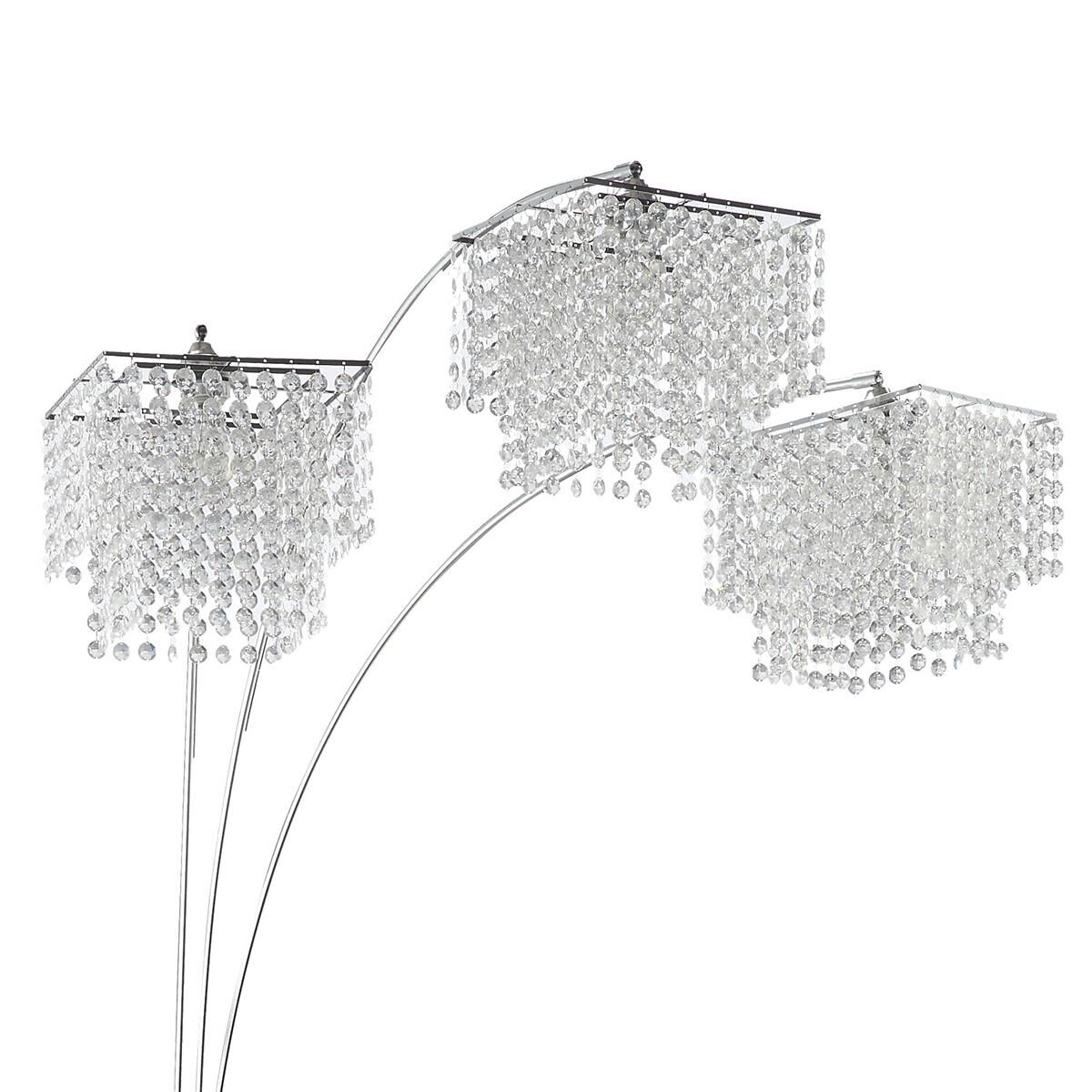 Coaster arc floor lamp on sale with poly crystal shades