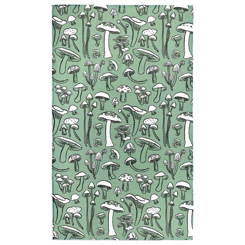 MuKitchen Vibe Dish Towel in Mushroom Medley and White, , large