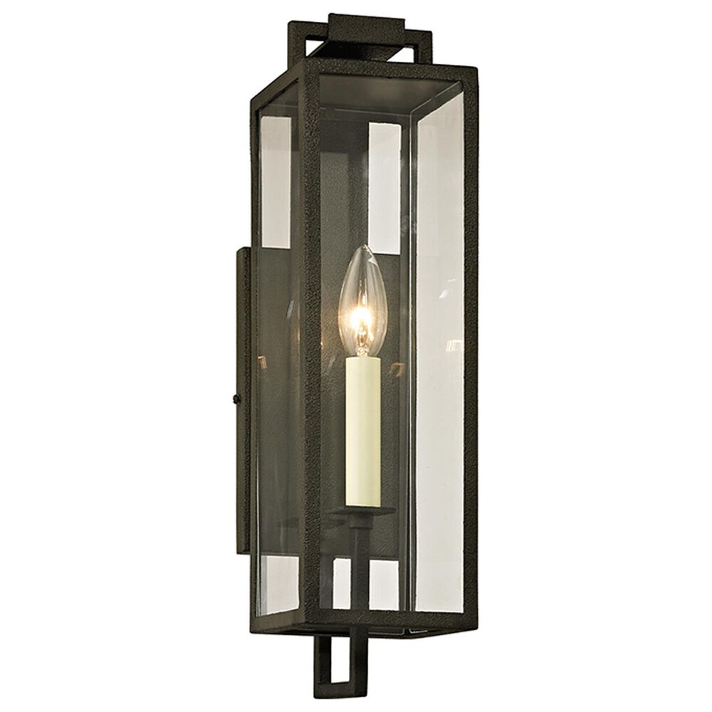 Troy Lighting Beckham 17" 1-Light Exterior Wall Sconce in Forged Iron, , large