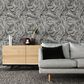 Tempaper Zebra Marble 198" x 20.5" Peel and Stick Wallpaper in Waverly White and Black, , large