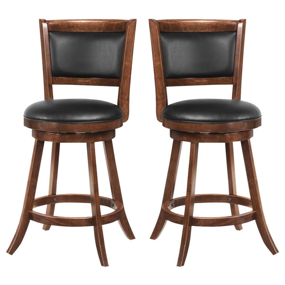 Pacific Landing 24" Swivel Barstool in Dark Espresso - Set of 2, , large