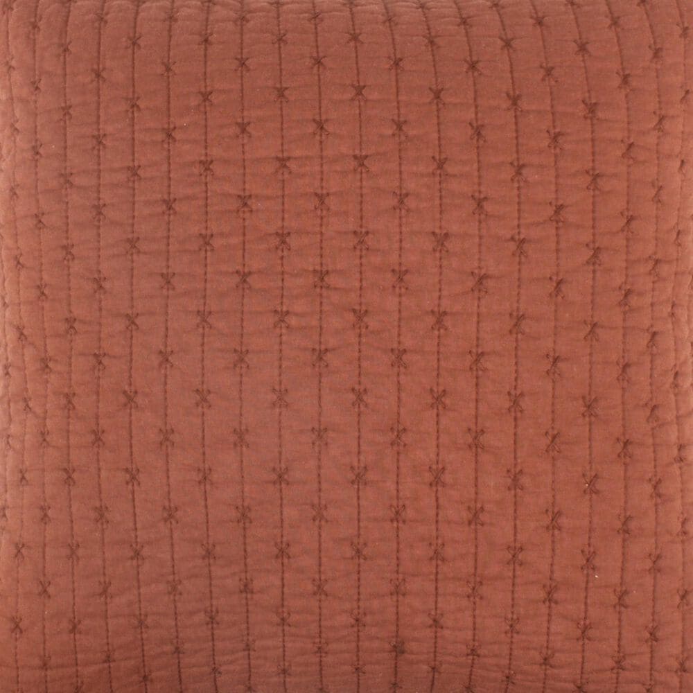 Levtex Cross Stitch 18&quot; x 18&quot; Throw Pillow in Adobe, , large