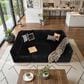 HOMLUX 6-Piece Mod Sectional with Chaise in Black, , large