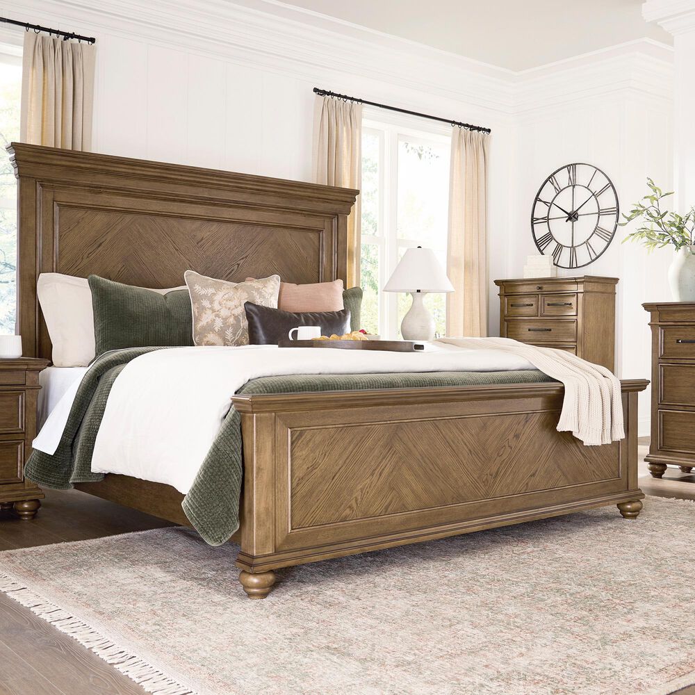 Ashley Karallin California King Panel Bed  in Medium Brown, , large