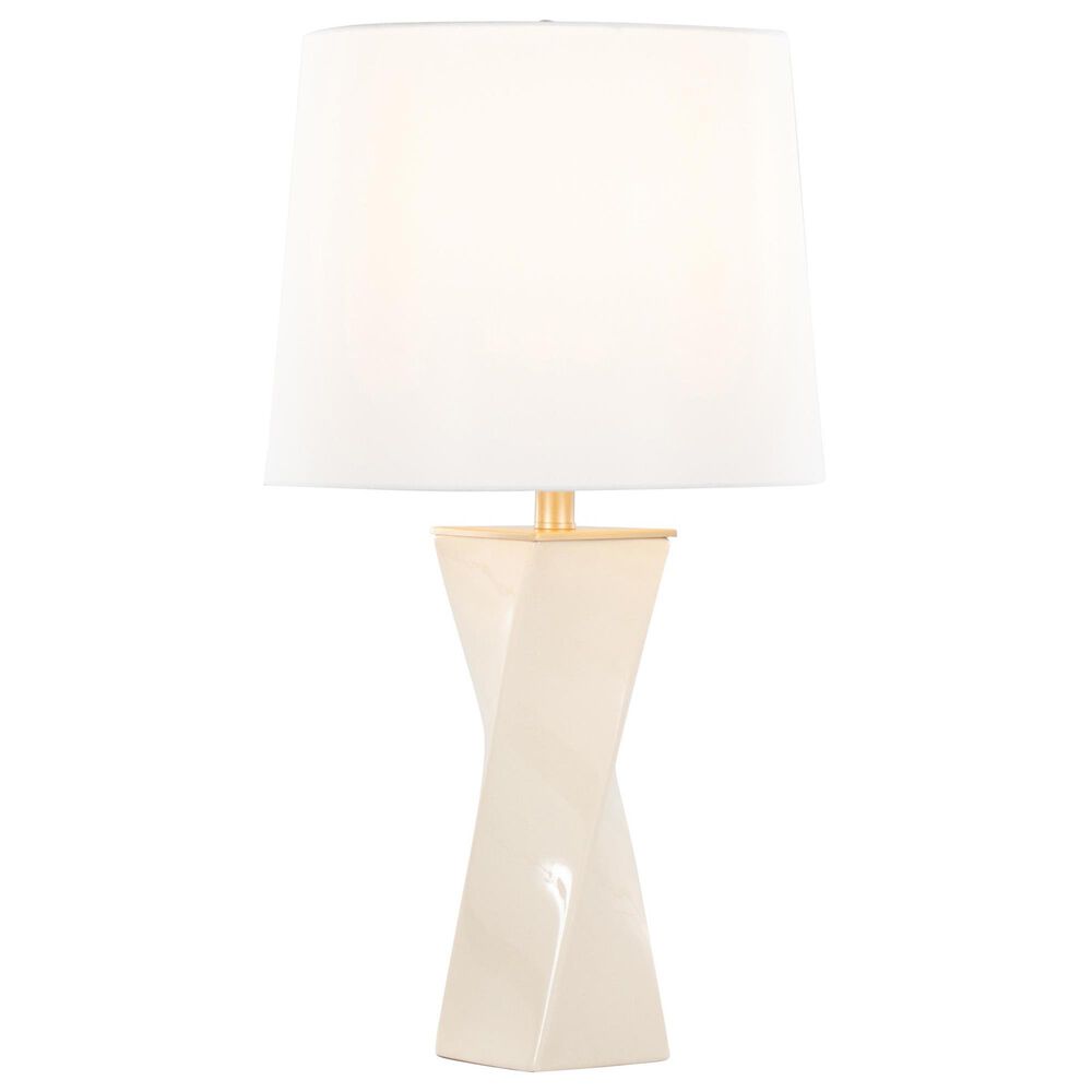 Grandview Gallery Curvo Square Table Lamp in Cream and Gold, , large