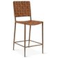 Home Trends & Design 17" Counter Stool with Brown Top Grain Leather, , large