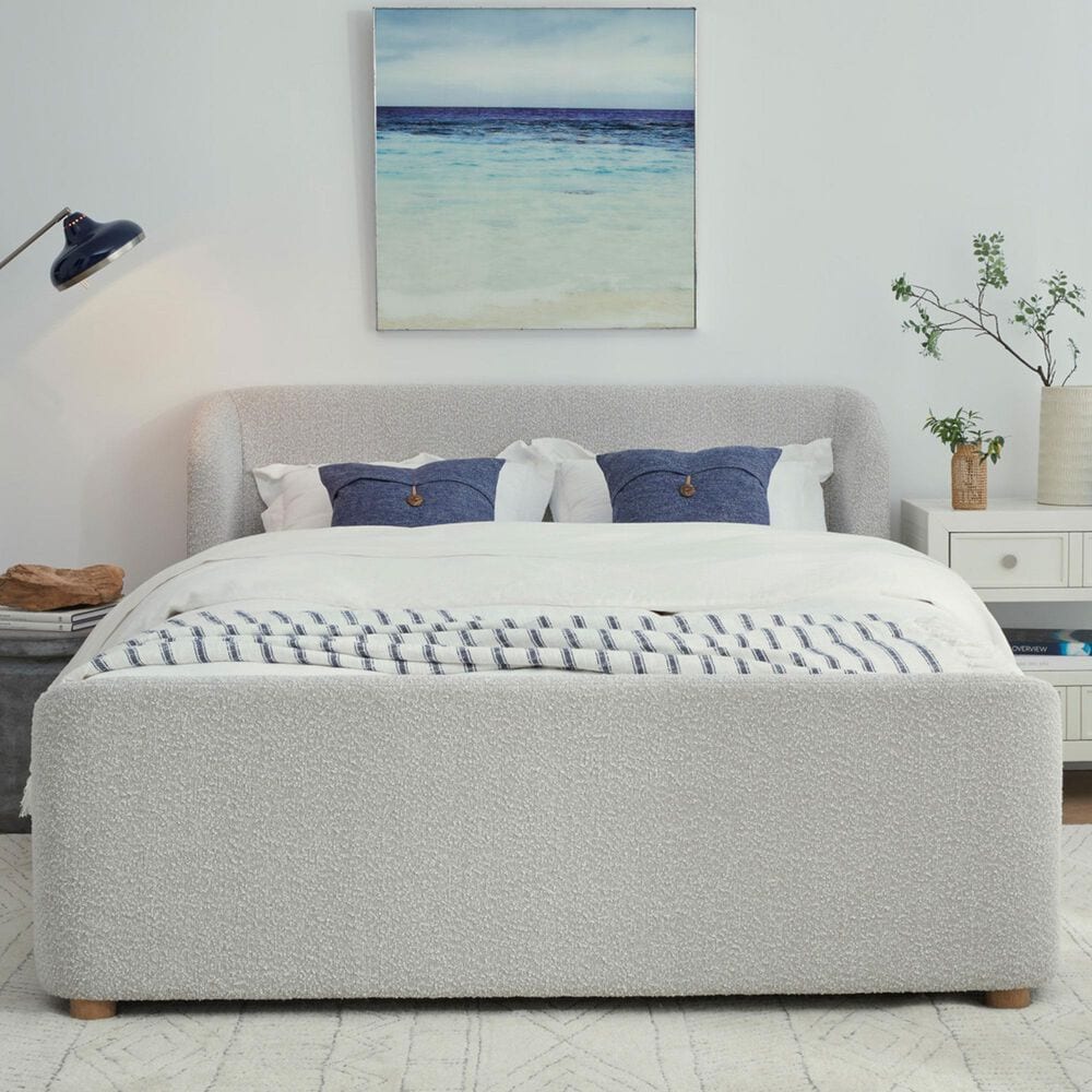 Urban Home Kiki Full Upholstered Platform Bed in Cotton Ball Boucle (2026), , large