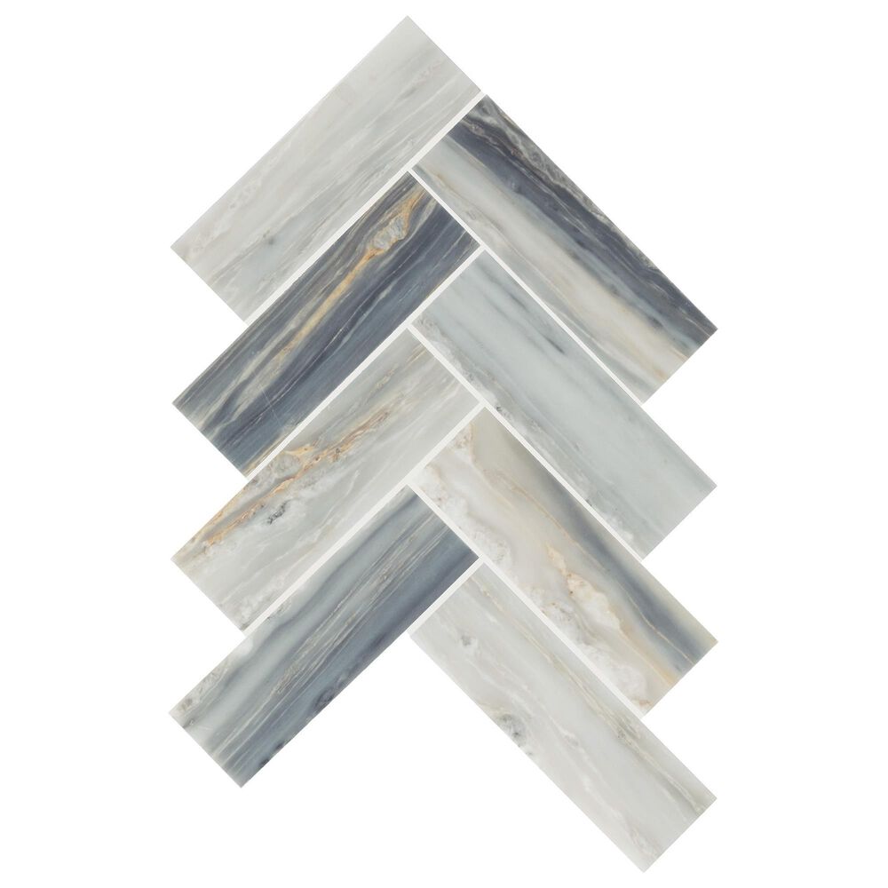 Dal-Tile Gamma Orange Burst 10"" X 15"" HERRING Natural Stone Mosaic Sheet, , large