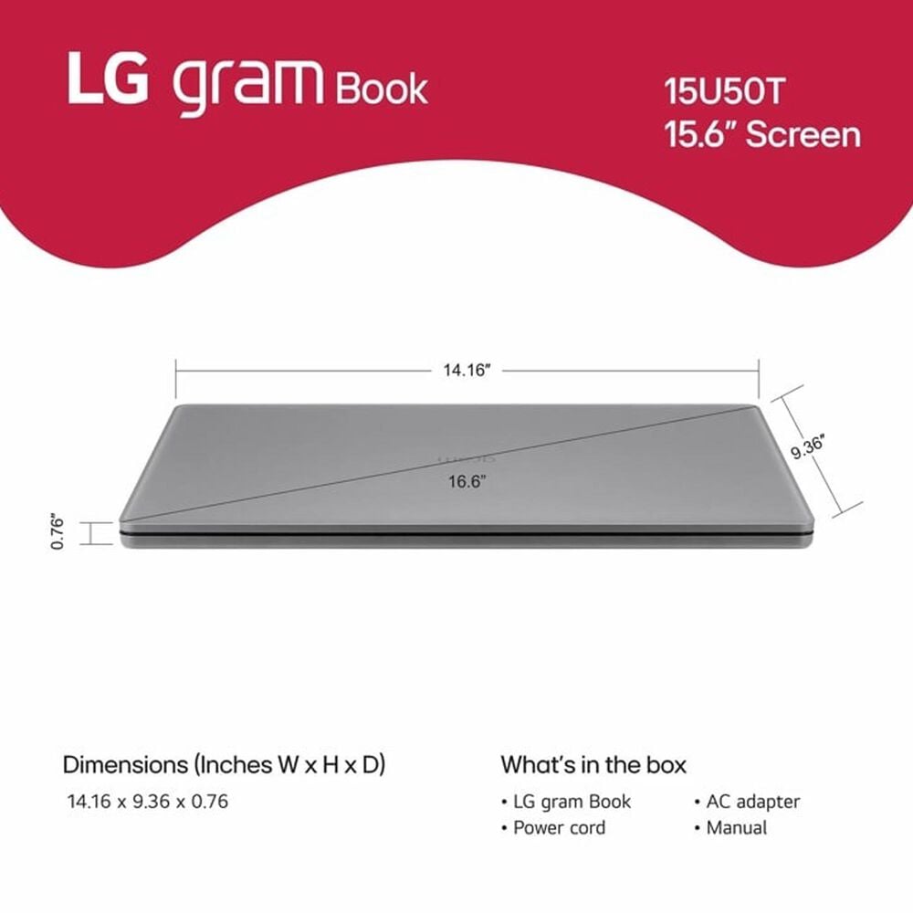 LG Gram Book 15.6&quot; Laptop | Intel Core i5-1334U - 8GB RAM - Intel Iris Xe Graphics - 512GB SSD in Titan Silver, , large