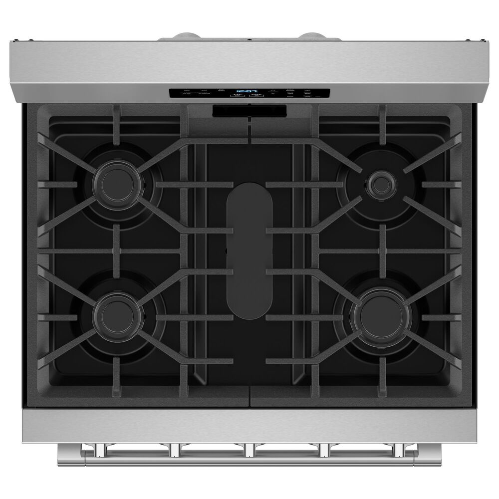 Maytag 2-Piece Kitchen Package with 1.1 Cu. Ft. Over-the-Range Flush Microwave and 5 Cu. Ft. Gas Range in Fingerprint Resistant Stainless Steel, , large