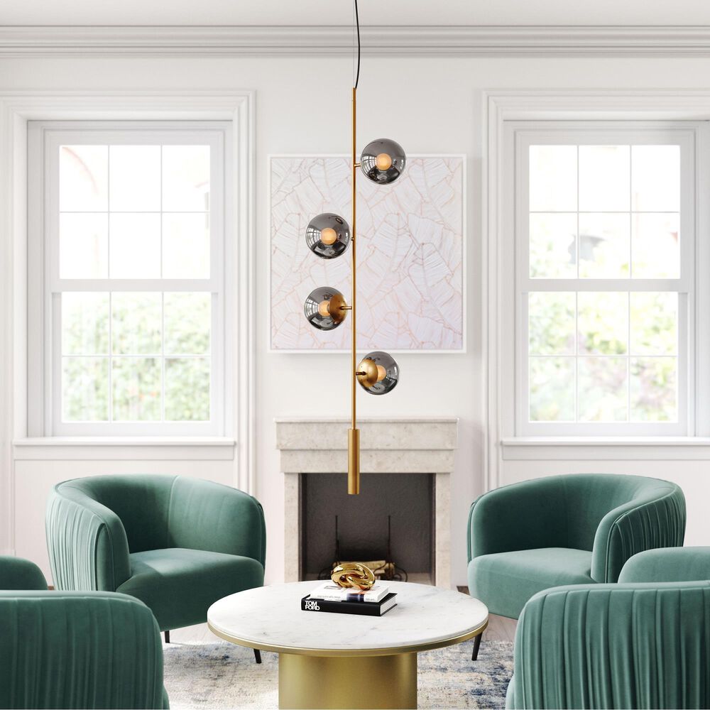 Zuo Modern Zatara Ceiling Lamp in Brass, , large