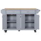 HOMLUX Kitchen Island with Rubber wood Countertop in Grey, , large