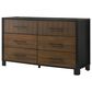 Crown Mark Nemy 6 Drawer Dresser and Mirror in Brown, , large