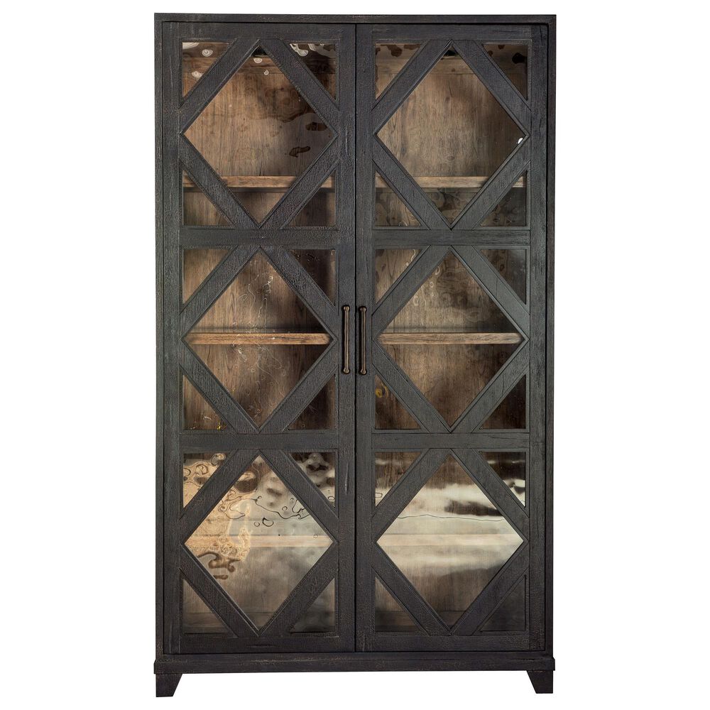 Hooker Furniture Big Sky 2 Door Display Cabinet in Black and Vintage Natural, , large