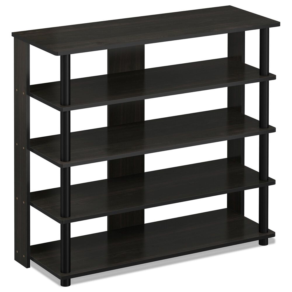 HOMLUX 5-Tier Shoe Rack in Espresso and Black, , large