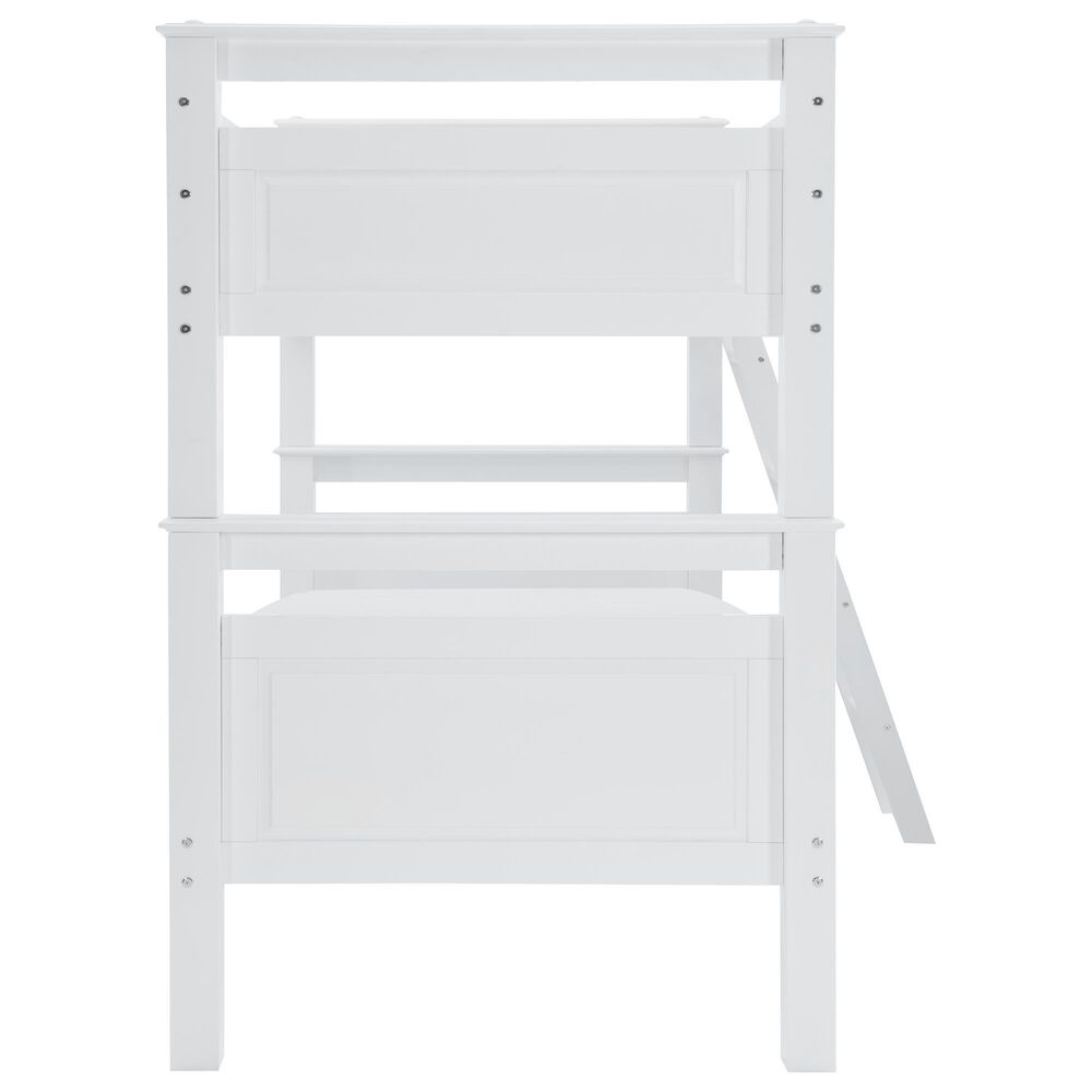 Linon Home Decor Beckett Twin Over Twin Bunk Bed in White, , large