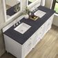 James Martin Vanities Lorelai 72" Double Vanity in Bright White with 3 cm Charcoal Soapstone Quartz Top, , large