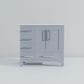 Lexora Home Jacques 36" Right Offset Single Bathroom Vanity in Dark Grey with 2 cm White Quartz Top and Rectangular Sink, , large