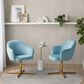 Lumisource Buena Swivel Accent Chair in Light Blue, , large