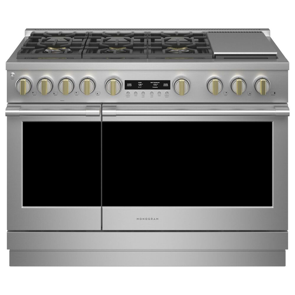 Monogram 48" All Gas Professional Range with 6 Burners and Griddle in Stainless Steel, , large