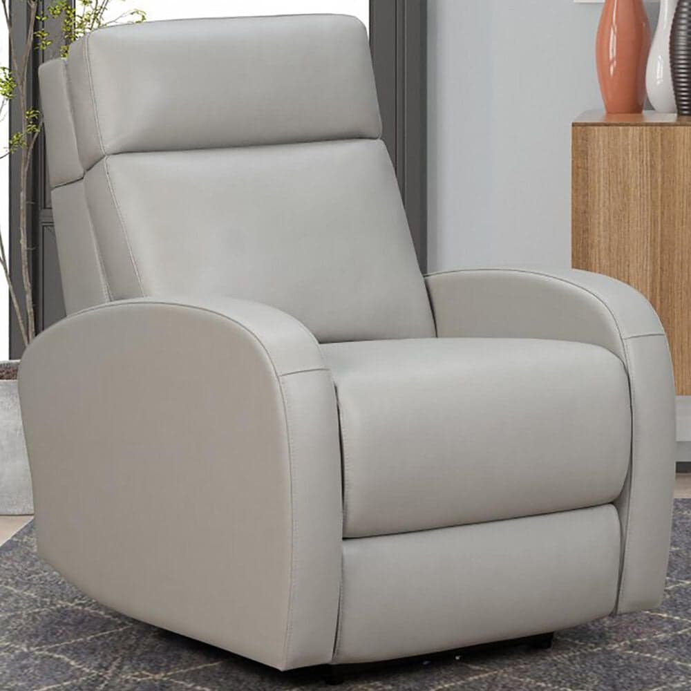 Barcalounger Levi Leather Power Recliner with Power Headrest in Bentley Dove, , large