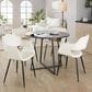 LumiSource Margarite Contemporary Dining/accent Chair in Black Metal and Cream Faux Leather by LumiSource - Set of 2, , large