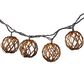 The Gerson Company 6" Sphere Rattan Patio String Lights with Warm White Mini LED Bulbs, , large