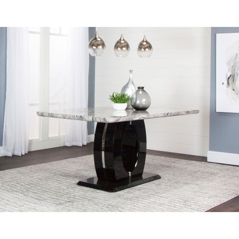 Sunset Dyane 7-Piece Counter Height Dining Set in Black and Silver Chrome, , large