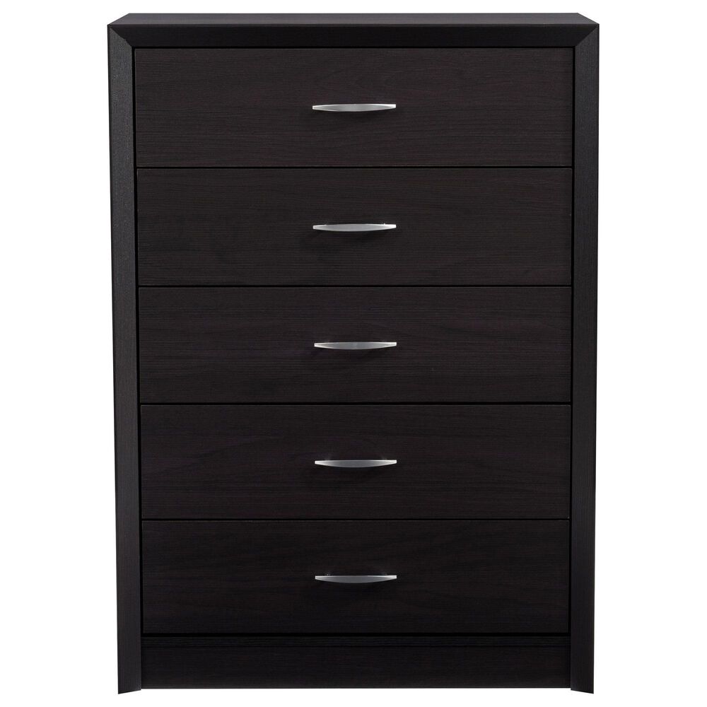 CorLiving Newport 5 Drawer Tall Dresser in Black Oak, , large