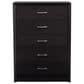 CorLiving Newport 5 Drawer Tall Dresser in Black Oak, , large