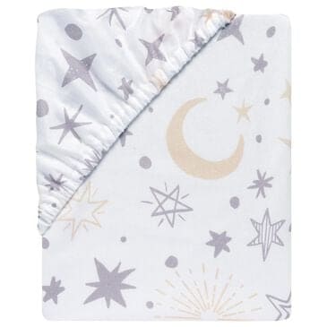 Lambs & Ivy Goodnight Moon Fitted Crib Sheet in White, Gray and Copper, , large