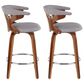 Lumisource Gardenia Swivel Counter Stool with Grey Cushion in Walnut and Chrome (Set of 2), , large