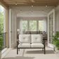 Hearth and Haven Outdoor Loveseat with Light Khaki Metal Frame in Beige, , large