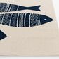Central Oriental Terrace Tropic Friendly Fish 7"10" x 9"10" Snow and Sapphire Area Rug, , large