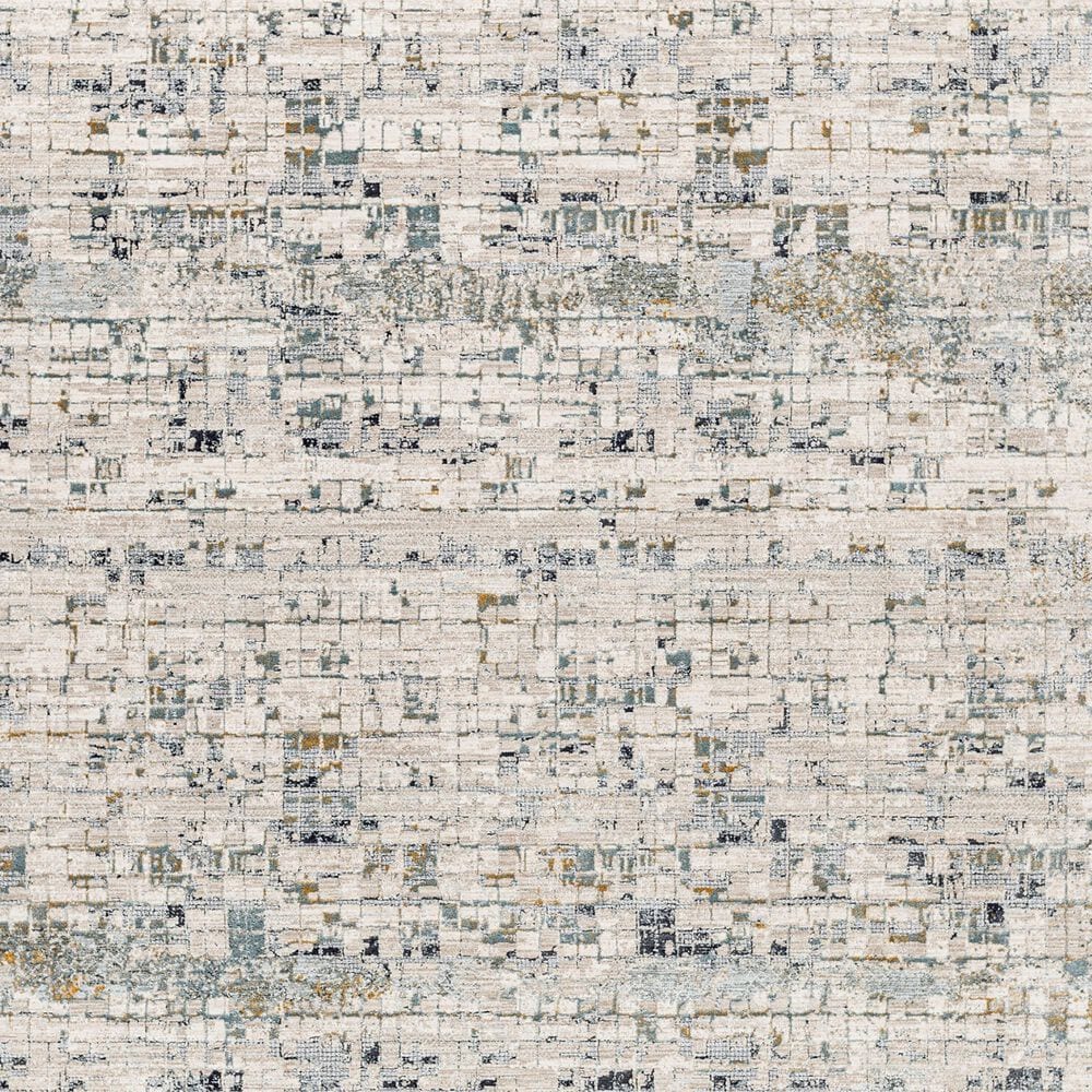 Surya Dresden Taupe, Off-White, Light Gray, Deep Teal, Dusty Sage, Ink Blue and Mustard 6&#39;7&quot; x 9&#39;6&quot; Area Rug, , large
