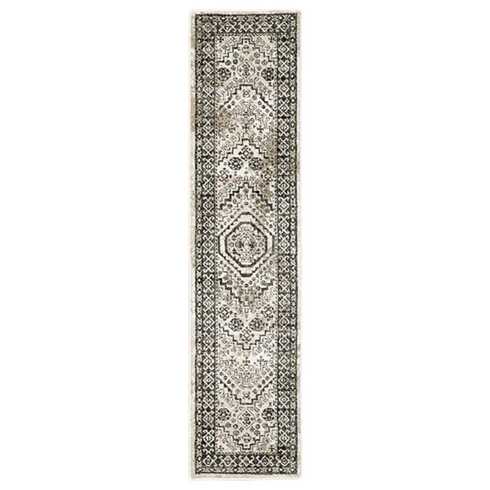 Oriental Weavers Georgia Medallion 659C0 1"10" x 7"6" Ivory and Gray Runner, , large