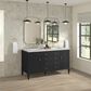 James Martin Vanities Myrrin 60" Double Vanity in Carbon Oak with 3 cm Arctic Fall Solid Surface Top, , large