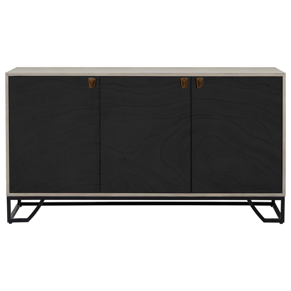 Bassett Mirror Company Ripple Effect 3-Door Server in Smokey Mocha and High Gloss Black, , large