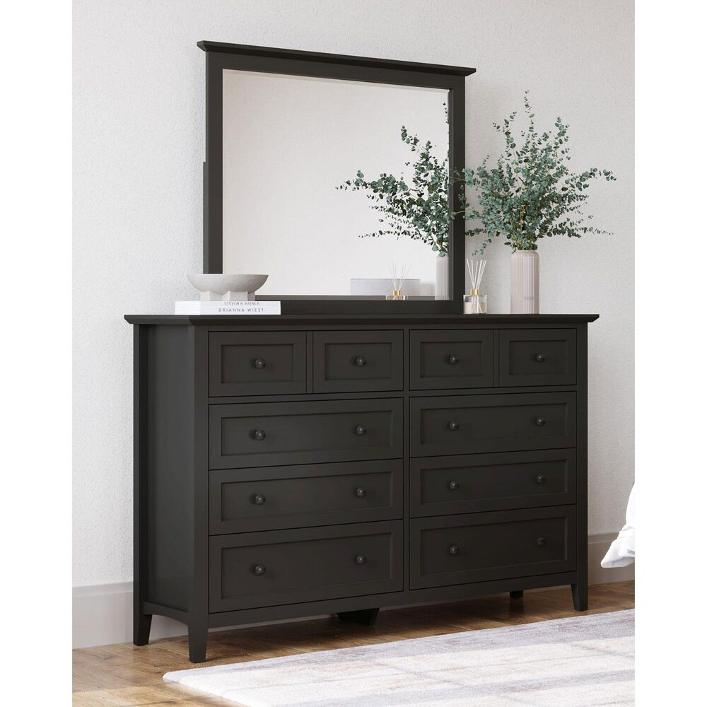 Urban Home Grace Dresser Mirror in Raven Black, , large