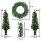 The Gerson Company 4-Piece Vancouver Pine Artificial Christmas Tree Set with Warm White LED Lights in Green, , large