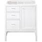 James Martin Vanities Addison 30" Single Bathroom Vanity in Glossy White with Single Hole 3 cm White Zeus Quartz Top and Rectangular Sink, , large