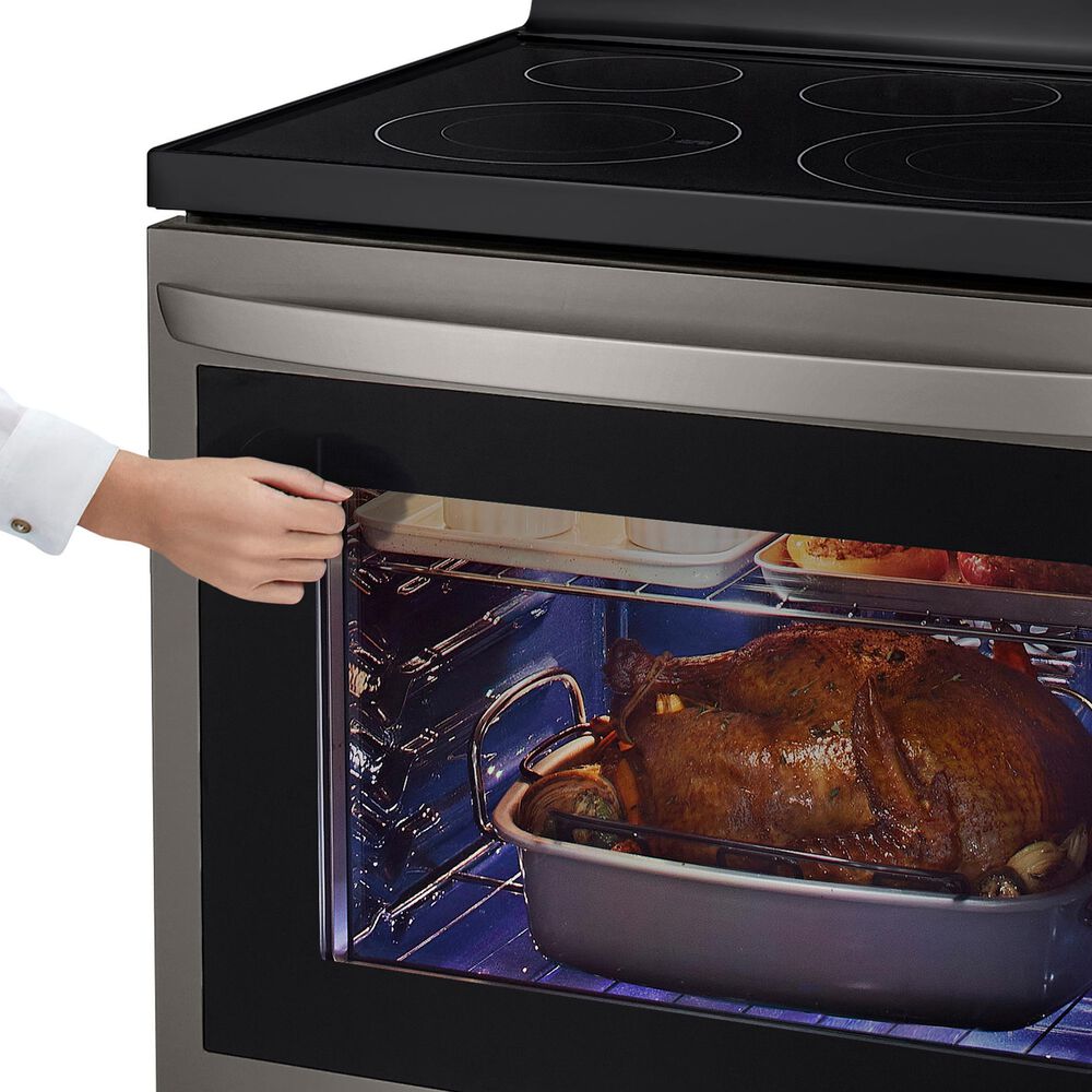LG 6.3 Cu. Ft. Smart Wi-Fi Enabled True Convection InstaView Electric Range with Air Fry in Black Stainless Steel, , large