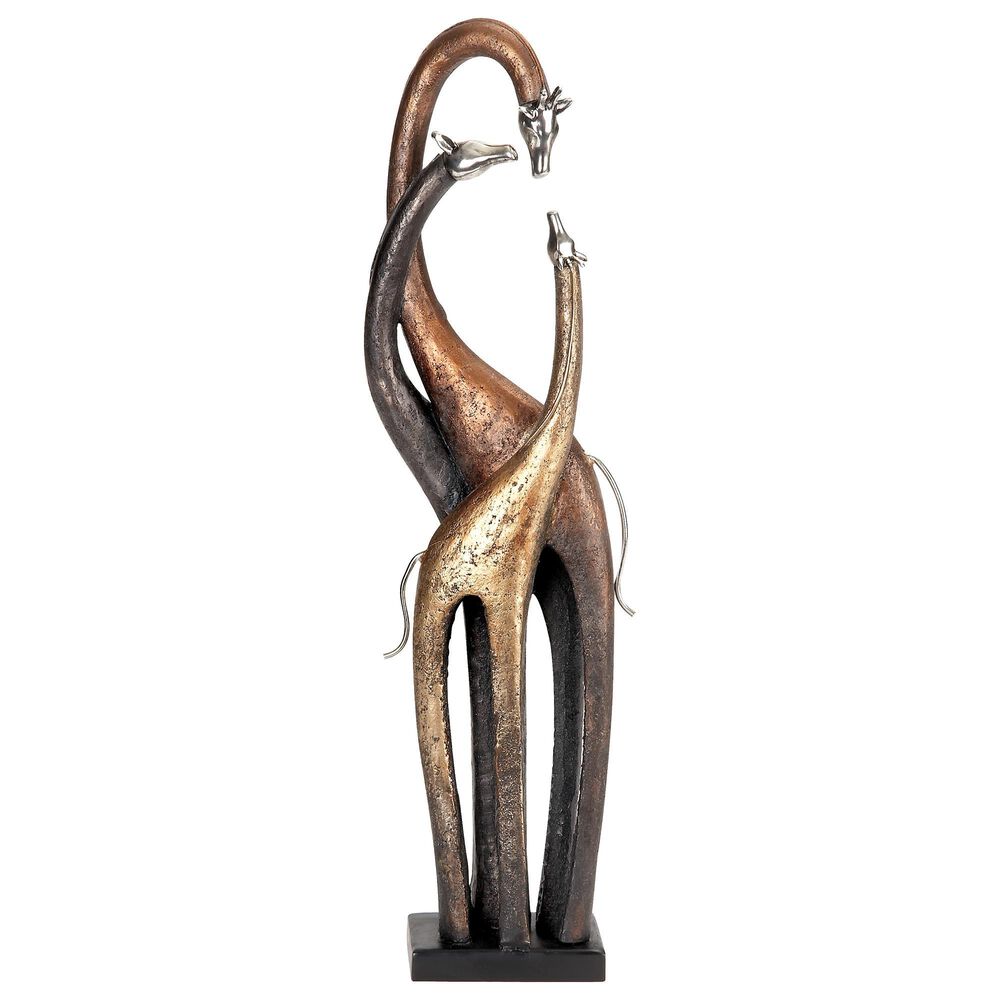 Maple and Jade Eclectic Giraffe Sculpture in Copper, Brass and Silver, , large