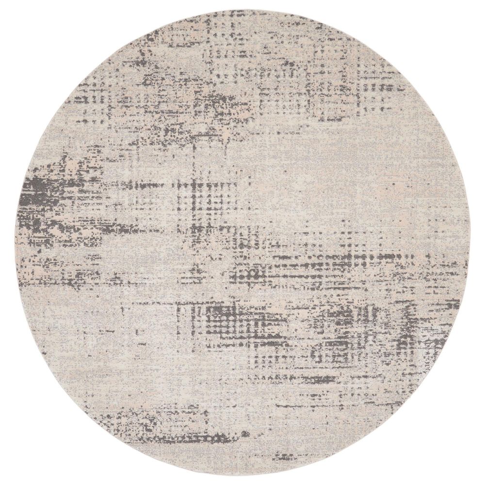 Nourison Rush 8&#39; Round Ivory and Beige Area Rug, , large