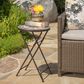 Hearth and Haven Silvester Outdoor Round Folding End Table in Beige and Black, , large