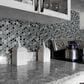 Shaw Molten Hexagon Obsidian 11.49" x 11.02" Glass Mosaic Sheet, , large